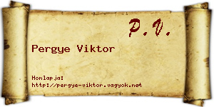 Pergye Viktor névjegykártya